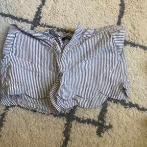 Striped scallop shorts. NEVER WORN!!